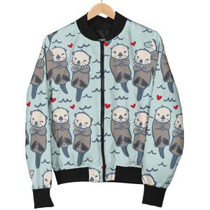 Lovely Sea Otter Pattern Women'S Bomber Jacket