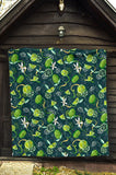 Lime Ice Flower Pattern Premium Quilt