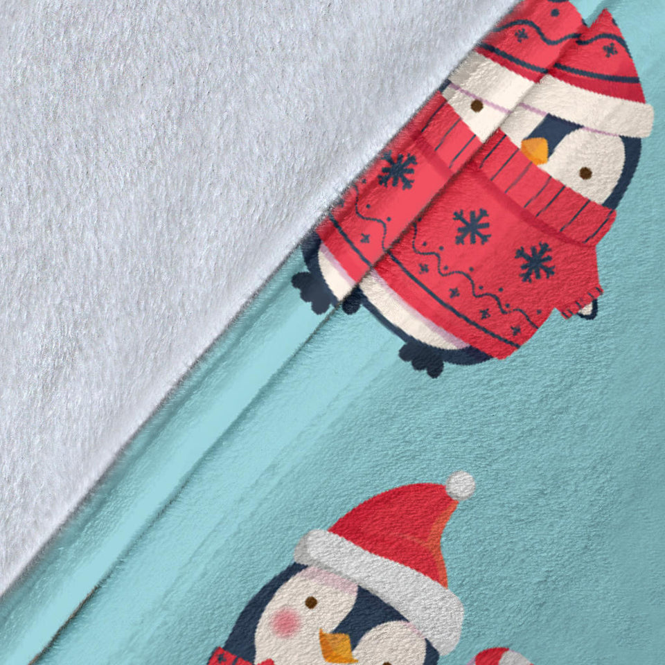 Cute Penguin Christmas  Design Pattern Premium Blanket