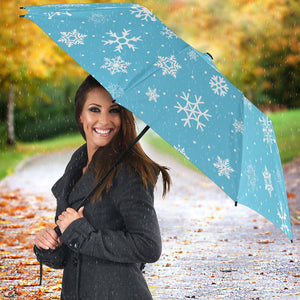 Snowflake Pattern Blue Background Umbrella