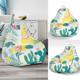 Cute Parrot Toucan Flamingo Cactus Exotic Leaves Pattern Bean Bag Cover