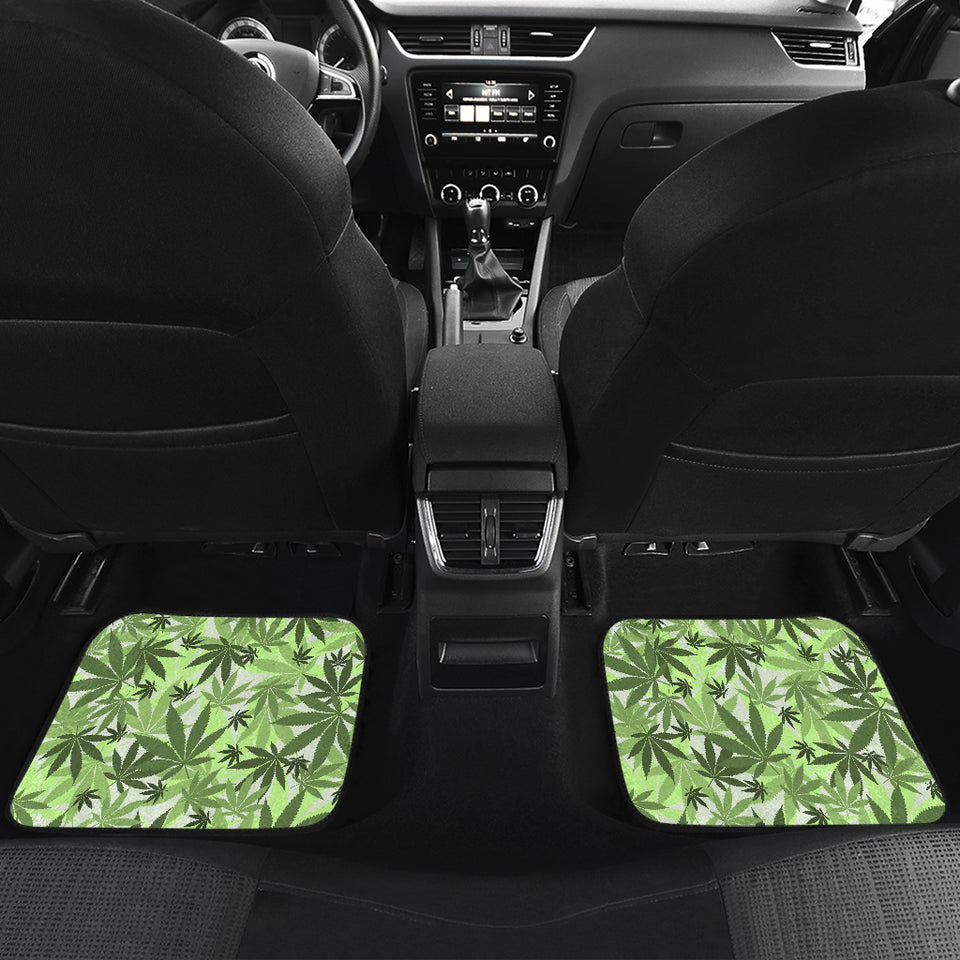 Canabis Marijuana Weed Pattern Print Design 01 Front and Back Car Mats