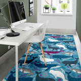 Whale Design Pattern Area Rug