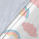 Cute Rainbow Clound Pattern Premium Blanket