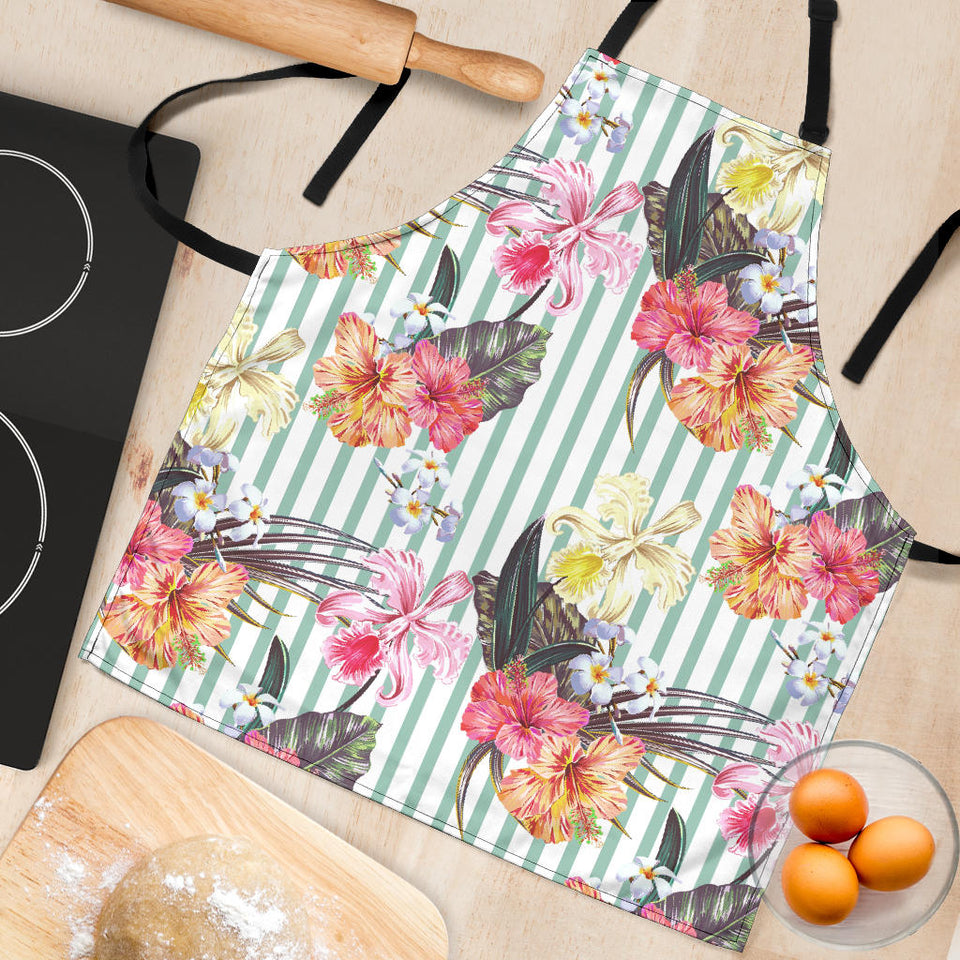 Colorful Orchid Flower Pattern Adjustable Apron