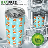 Fox Pattern Blue B Ackground Tumbler