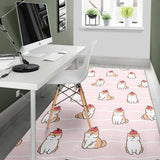 Cute Shiba Inu Dog Apple Pattern Area Rug
