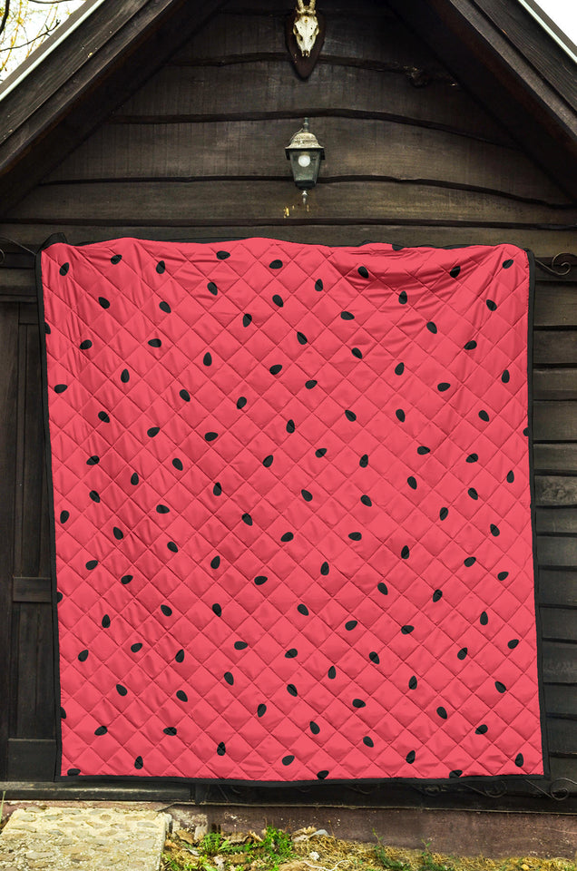 Watermelon Texture Background Premium Quilt