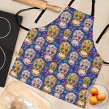 Sugar Skull Flower Pattern Adjustable Apron