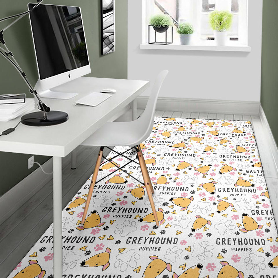 Greyhound Pattern Print Design 03 Area Rug
