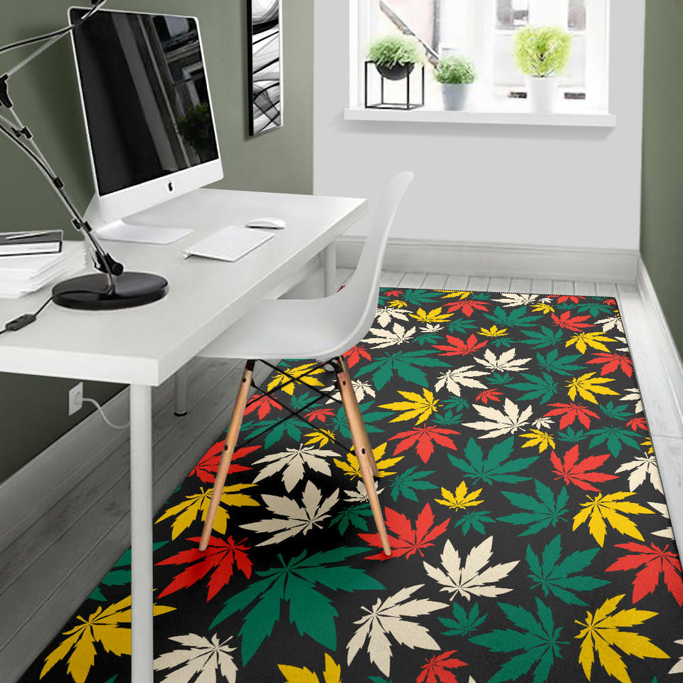 Canabis Marijuana Weed Pattern Print Design 02 Area Rug