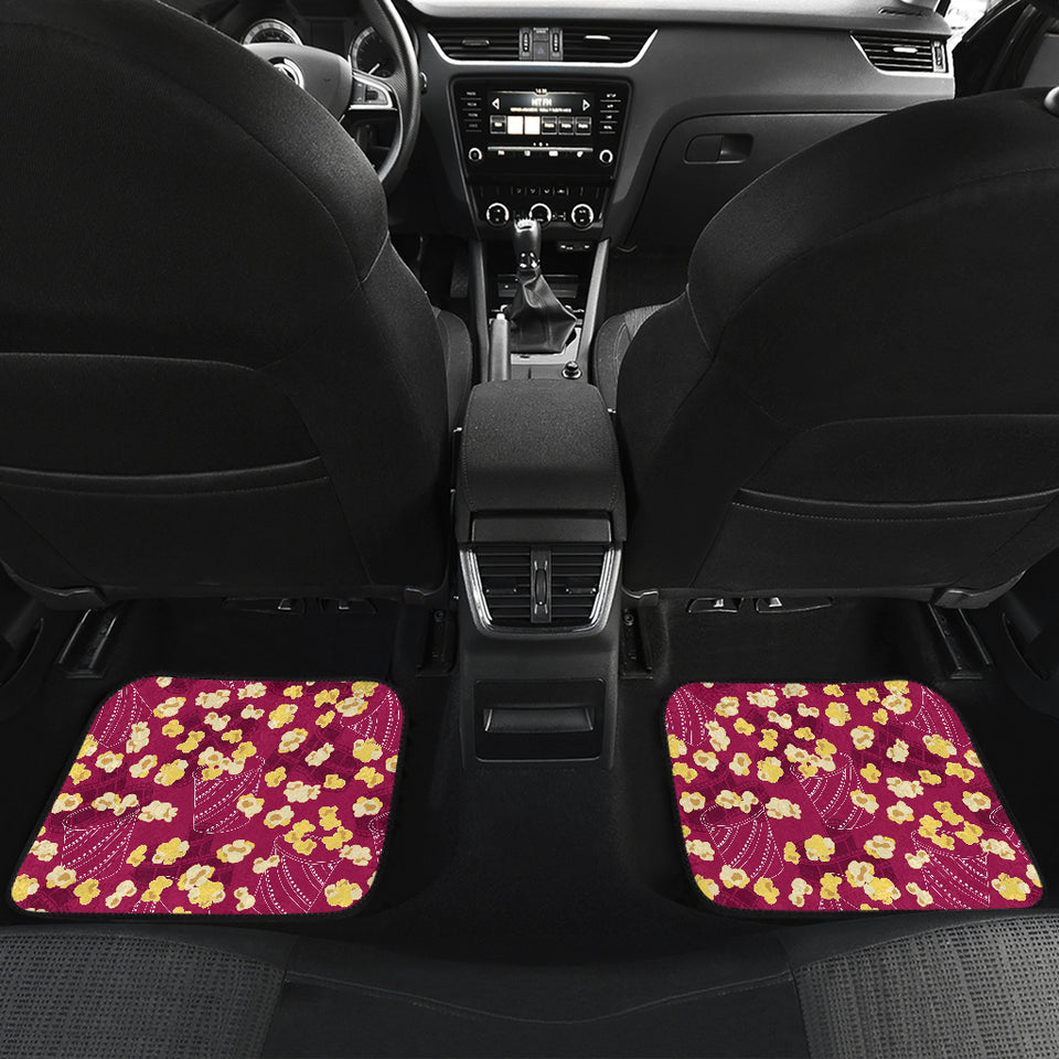 Popcorn Pattern Print Design 02 Front and Back Car Mats