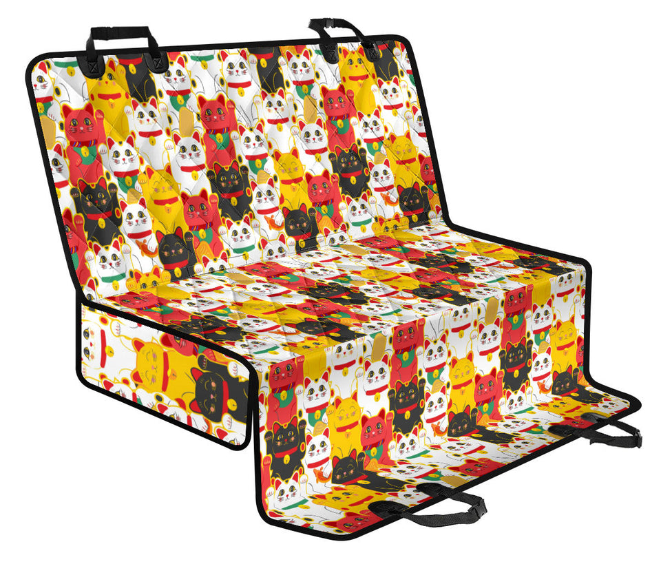 Colorful Maneki Neko Lucky Cat Pattern Dog Car Seat Covers