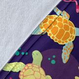 Colorful Sea Turtle Pattern Premium Blanket
