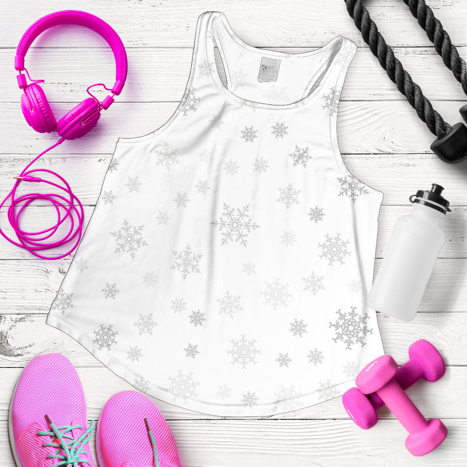 Snowflake pattern white background Women Racerback Tank Top