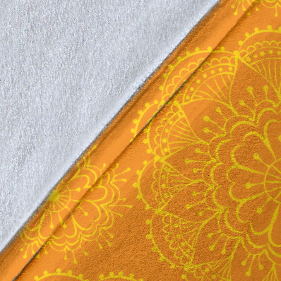 Orange Traditional Indian Element Pattern Premium Blanket