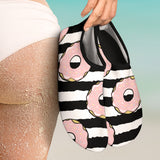 Donuts Pink Icing Striped Pattern Aqua Shoes