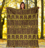 Egypt Hieroglyphics Pattern Print Design 03 Premium Blanket