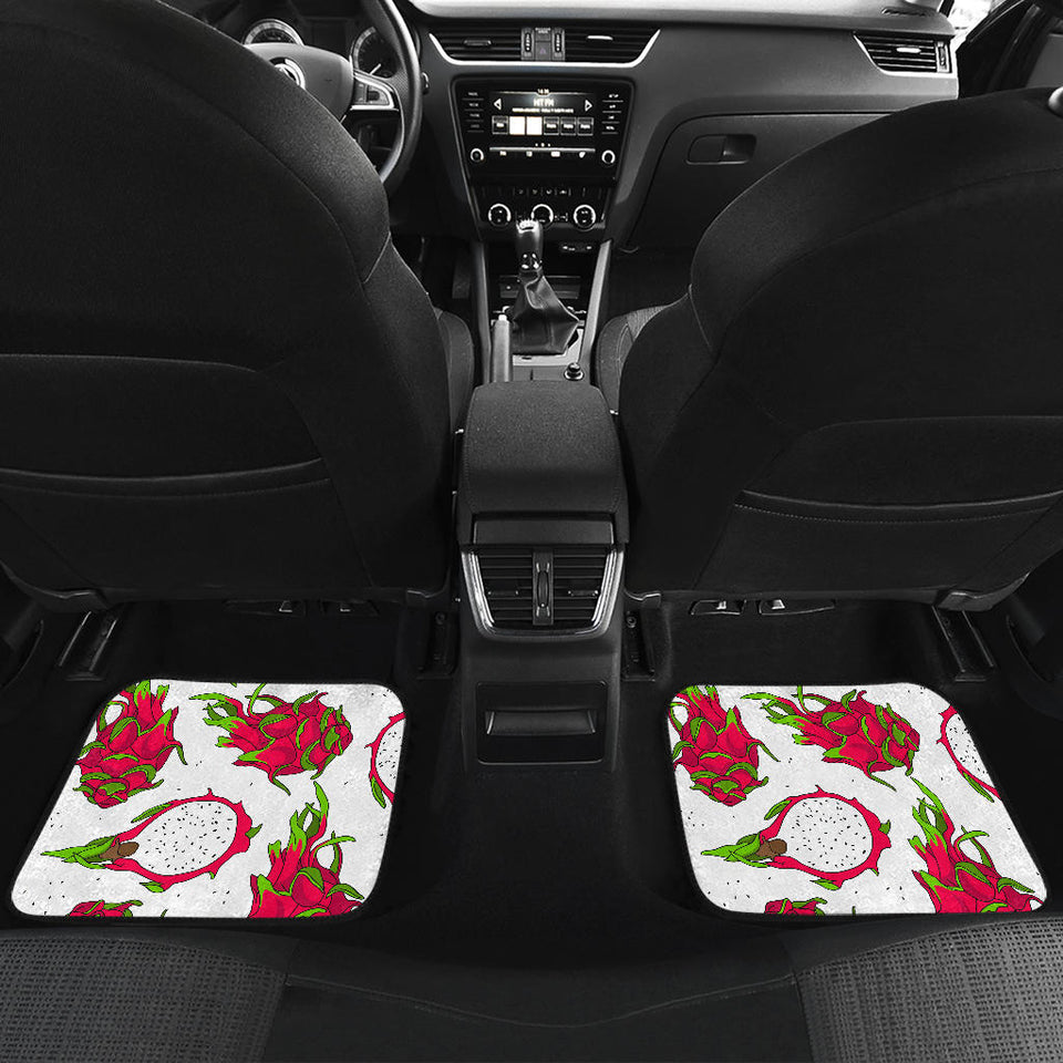 Dragon Fruits White Background Front And Back Car Mats