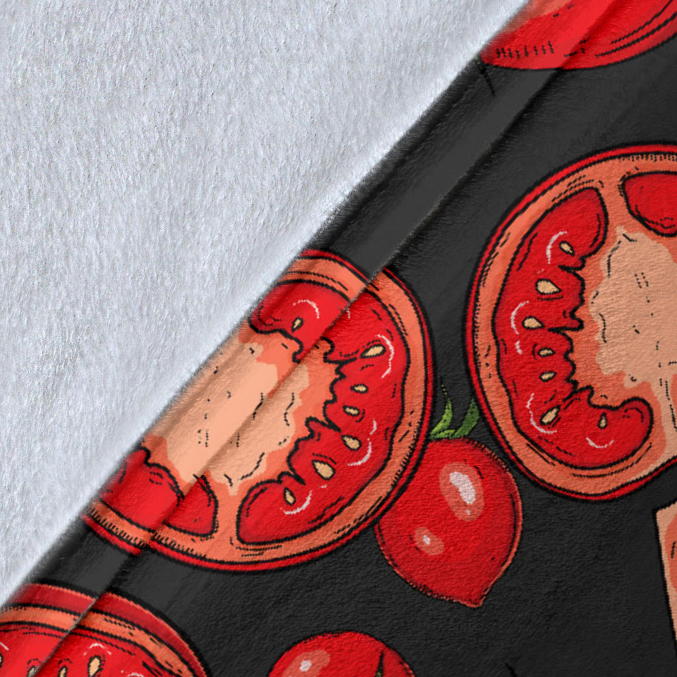 Tomato Black Background Premium Blanket