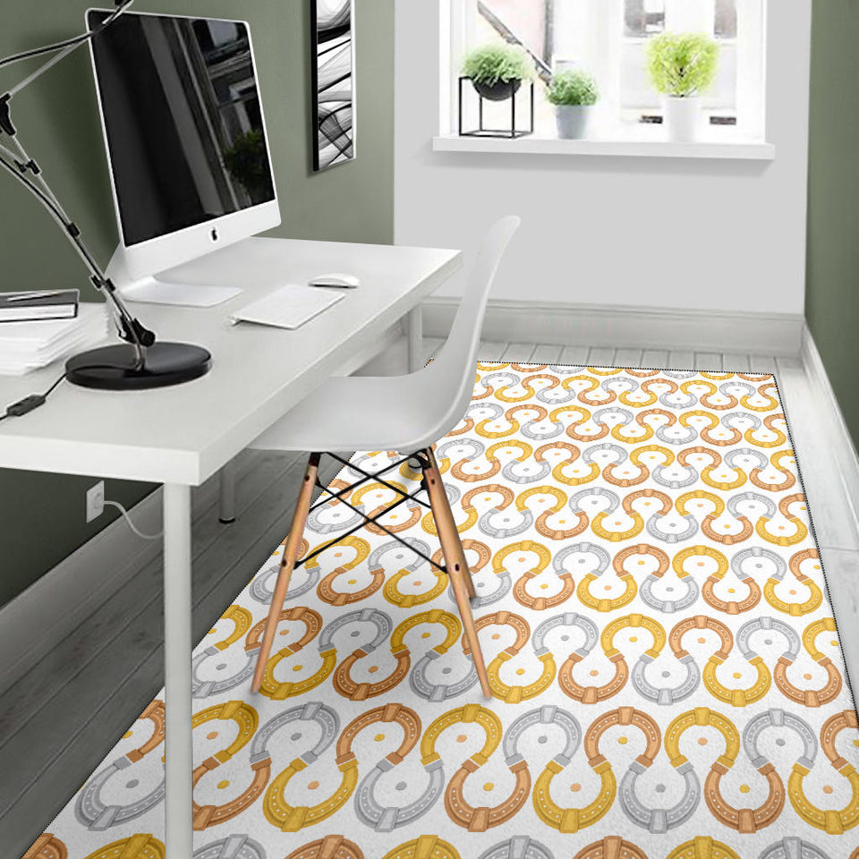 Horseshoes Pattern Print Design 03 Area Rug