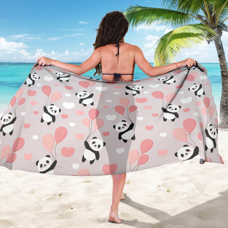 Cute Panda Ballon Heart Pattern Sarong