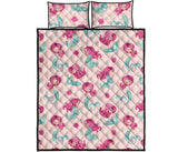 Cute little mermaid pattern Quilt Bed Set