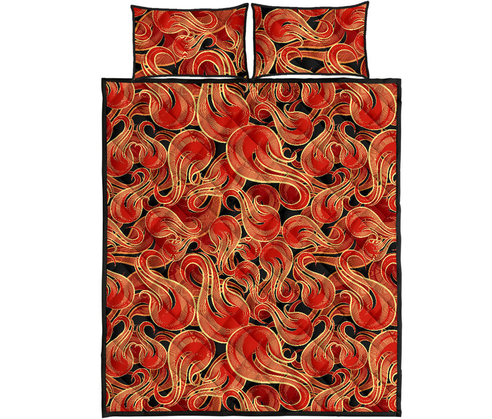 Fire flame pattern Quilt Bed Set