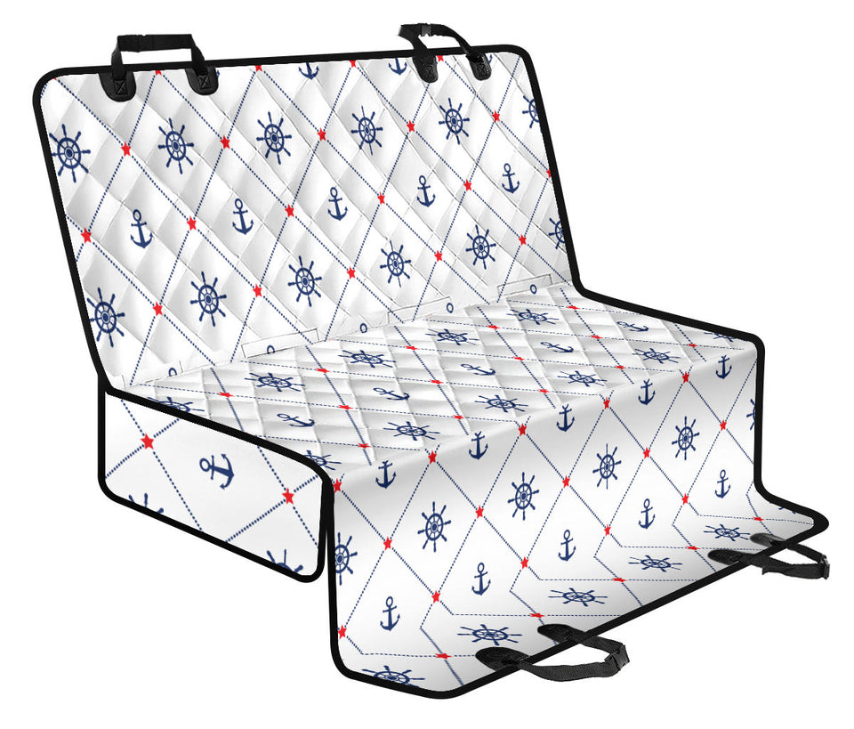 Anchor Rudder Nautical Design Pattern Dog Car Seat Covers