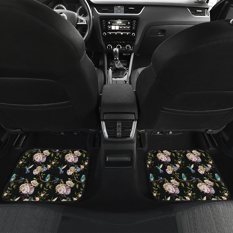 Hummingbird Pattern Print Design 03 Front and Back Car Mats