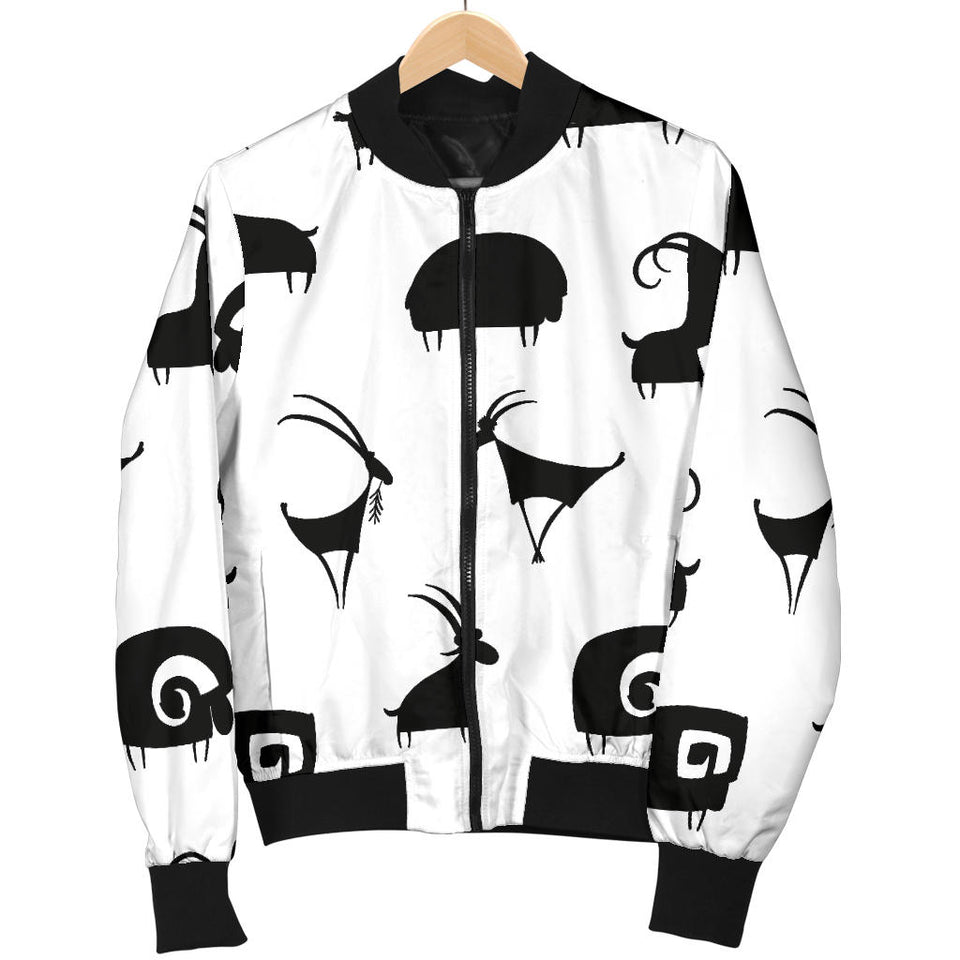 Goat Ram Pattern Women'S Bomber Jacket
