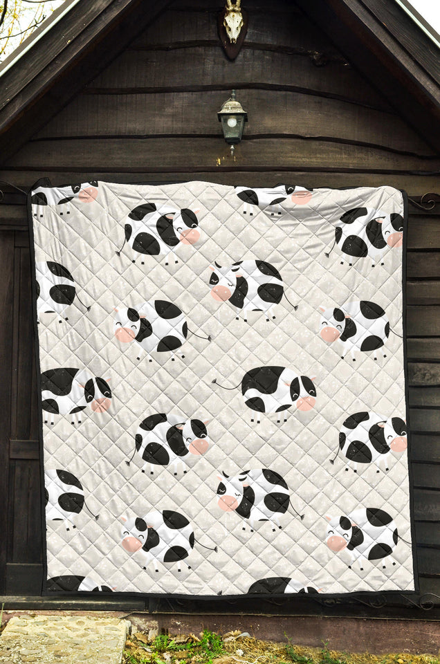 Cute Cows Pattern Premium Quilt
