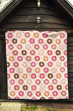 Colorful Donut Pattern Premium Quilt