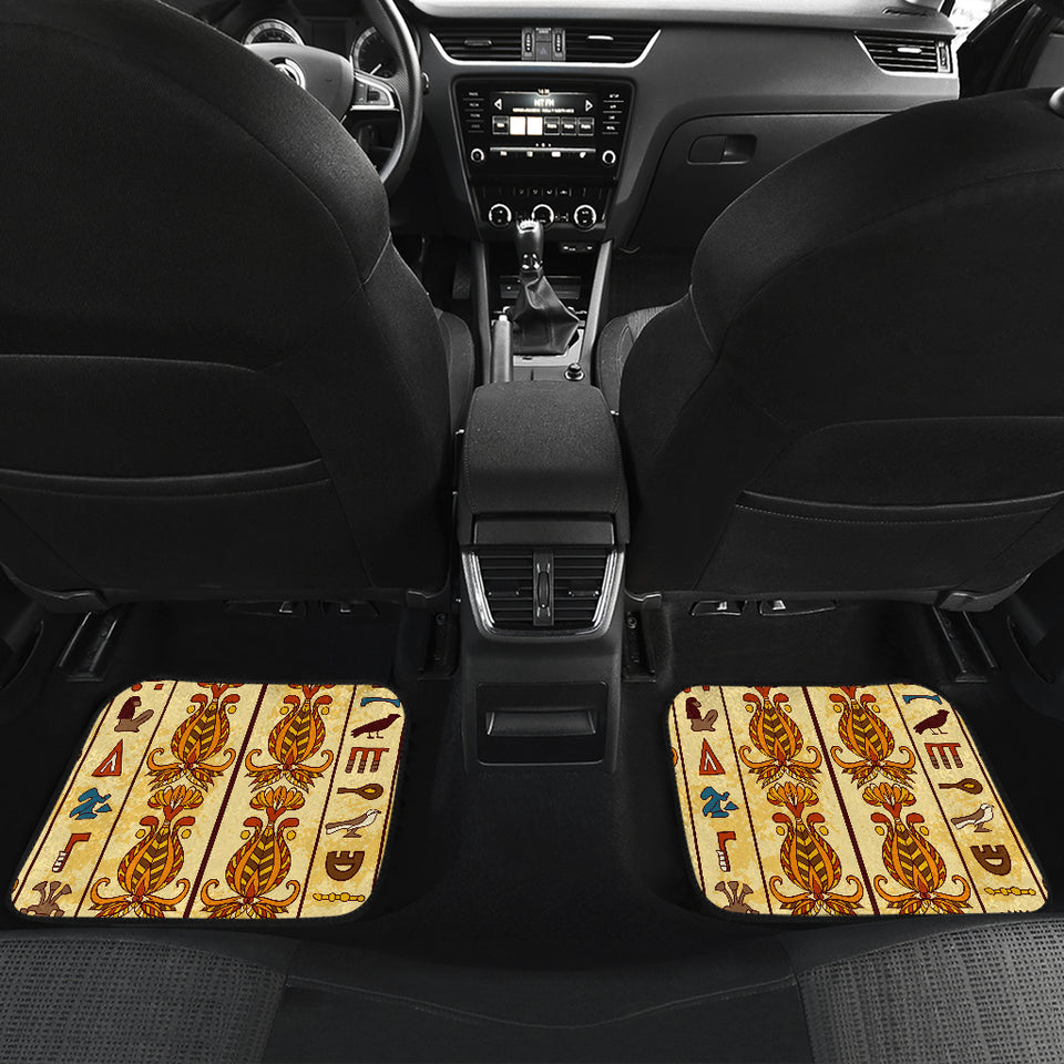 Egypt Hieroglyphics Pattern Print Design 04 Front and Back Car Mats