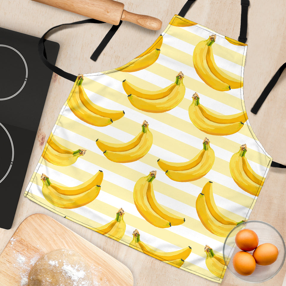 Banana Pattern Blackground Adjustable Apron