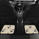 Cute Siberian Husky Front And Back Car Mats