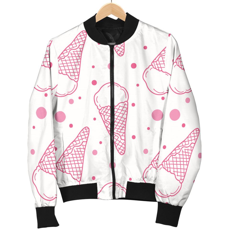 Hand Drawn Ice Cream Pattern Women'S Bomber Jacket