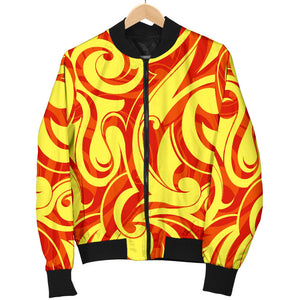 Fire Flame Design Pattern Women'S Bomber Jacket