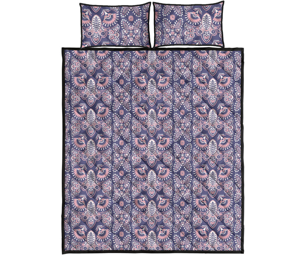 Indian Batik Style pattern Quilt Bed Set