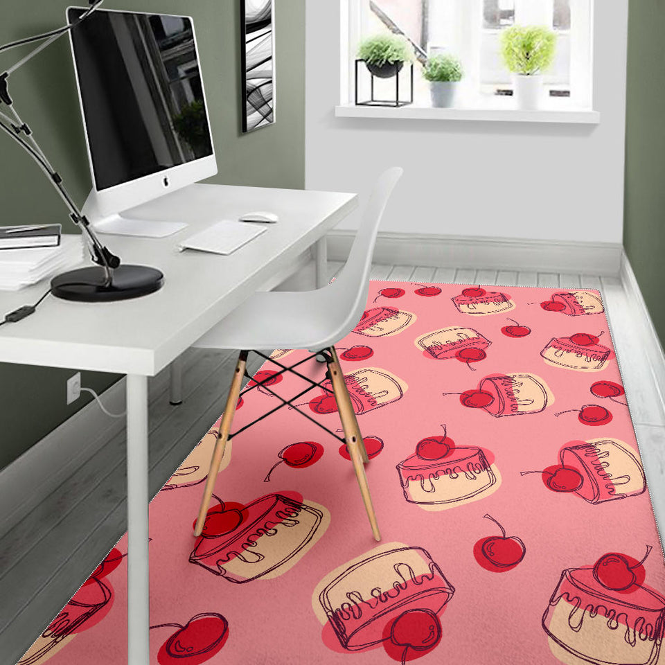 Cake Cherry Pattern Area Rug