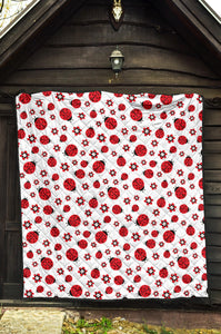 Ladybug Pattern Print Design 04 Premium Quilt