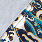 Japanese Wave Pattern Premium Blanket