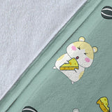 Cute Hamster Cheese Pattern Premium Blanket