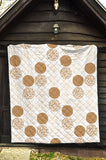 Gold Texture Mushroom Pattern Premium Quilt