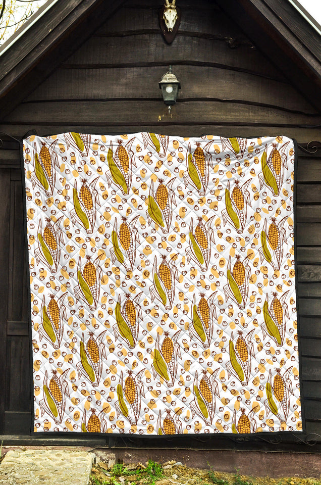 Corn Pattern Print Design 02 Premium Quilt