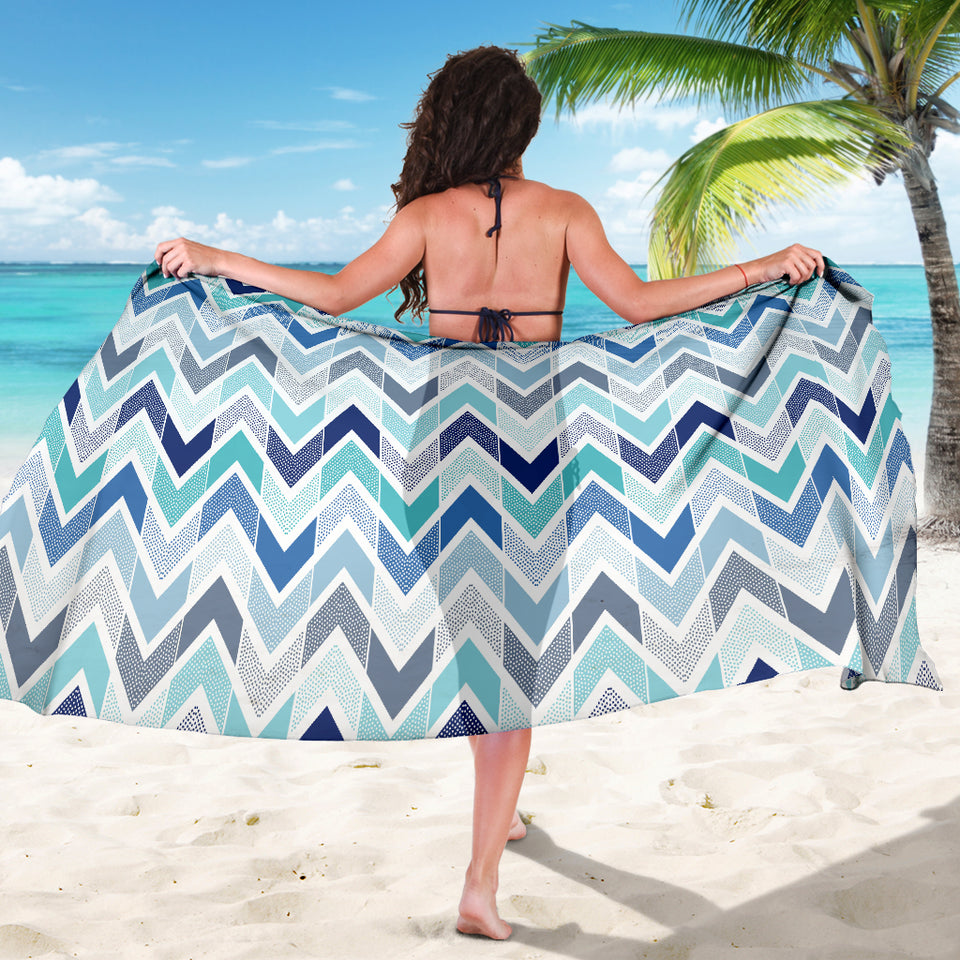 Zigzag  Chevron Blue Pattern Sarong