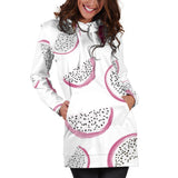 Dragon Fruit Pattern Women'S Hoodie Dress