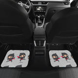 Cute Ninja Pattern Front And Back Car Mats