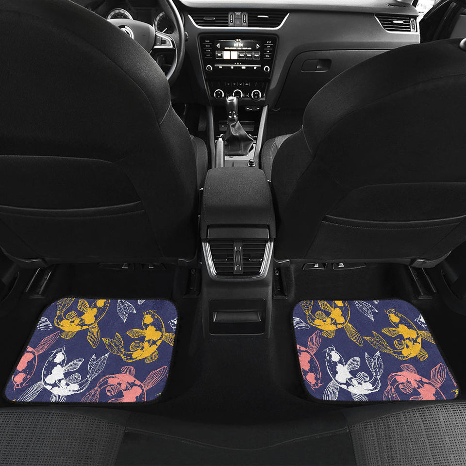 Koi Fish Carp Fish Pattern Front And Back Car Mats