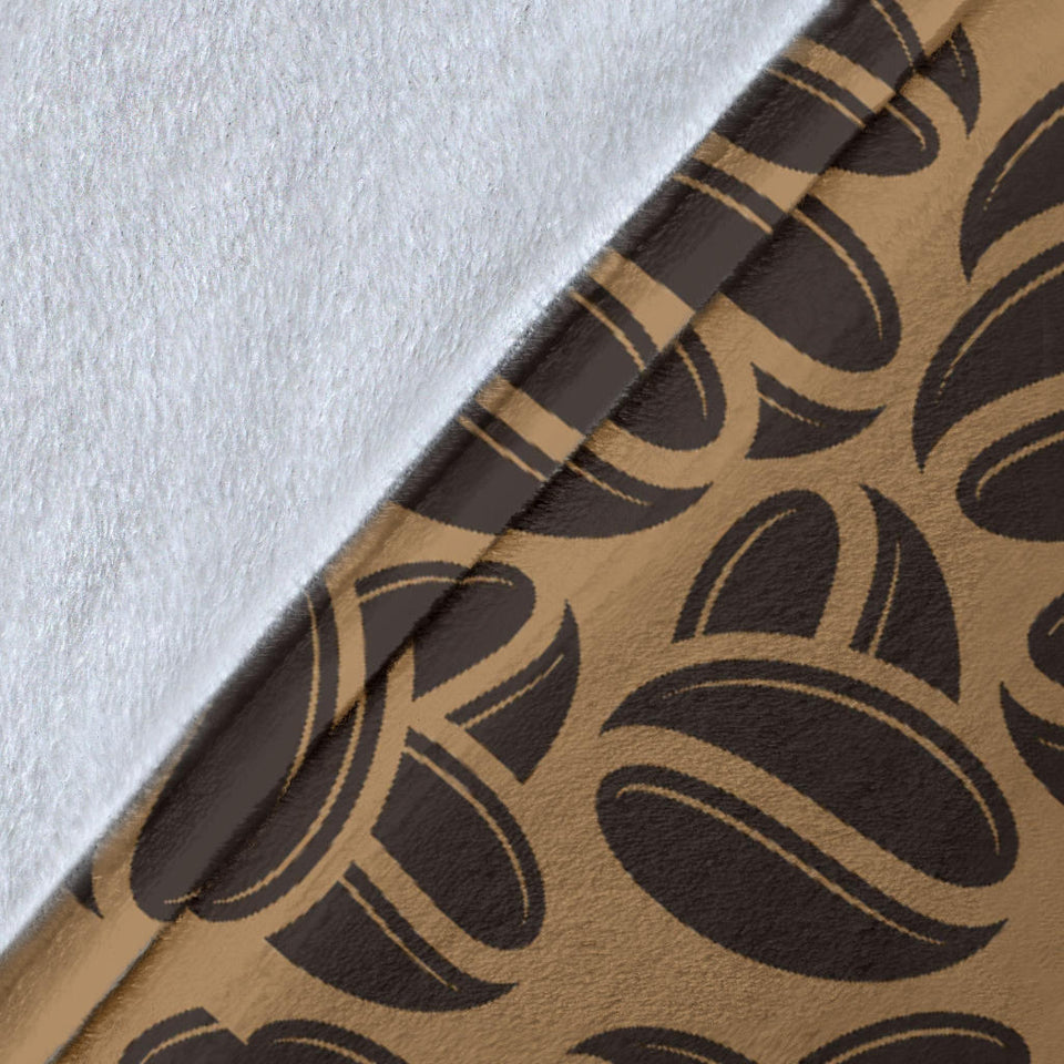 Coffee Bean On Brown Background Premium Blanket
